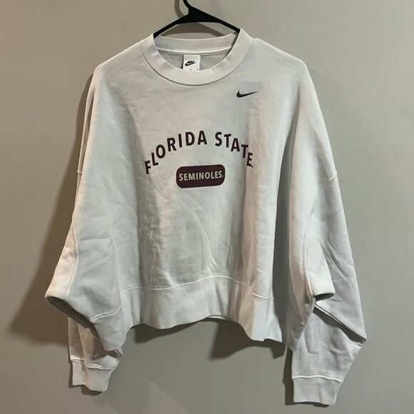 Nike Tops - Women's Cropped Nike Flordia State University Crewneck Sweatshirt Size Large